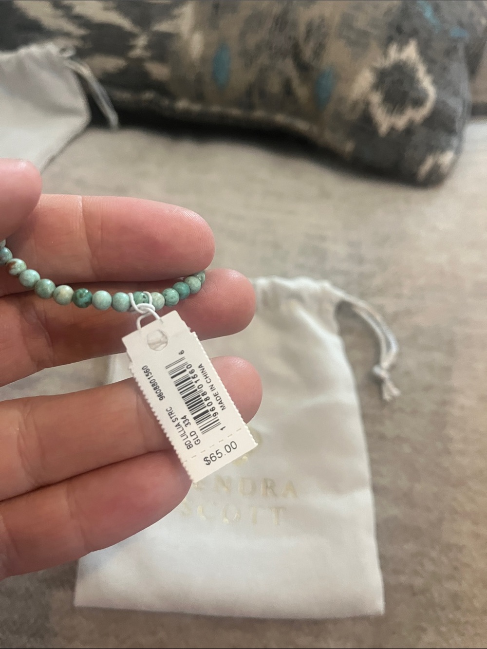 NWT Kendra Scott Turquoise and Gold Beaded Lillia Butterfly Stretch Bracelet - Picture 4 of 4